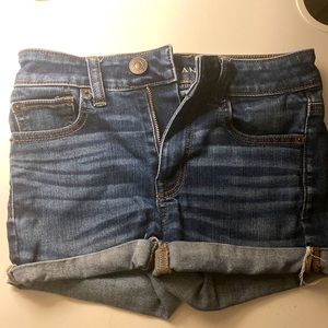 American Eagle Next Level Stretch Denim Shorts Blue